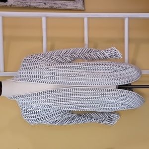 Gray and White Cardigan, Size Medium